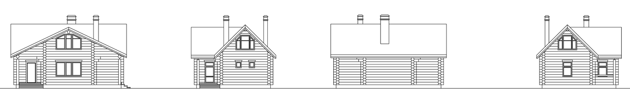 Посмотреть во весь экран фасад проекта: Уютный бревенчатый   дом